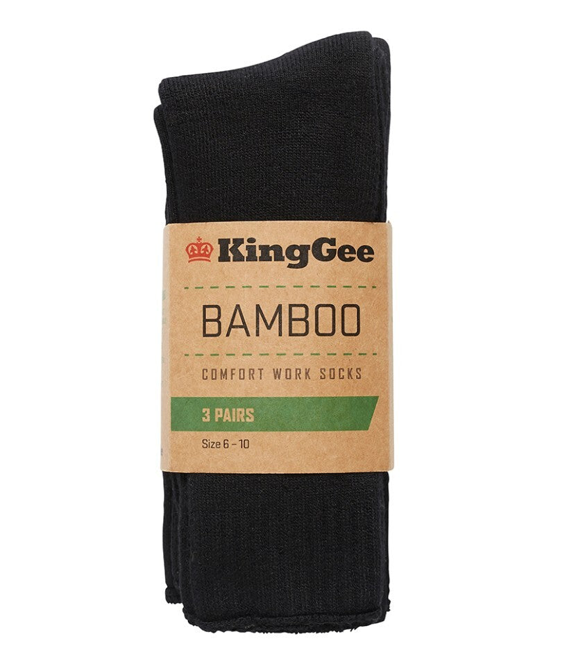 KingGee Mens 3 Pack Bamboo Work Socks
