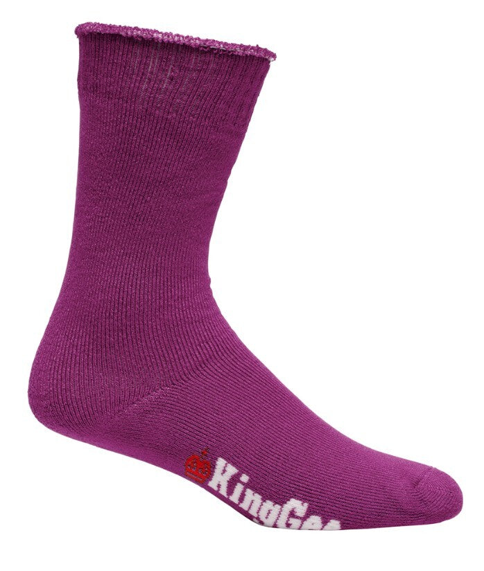KingGee Womens Bamboo Work Sock 3 pack Colour Purple/Teal/Pink Size 3-8