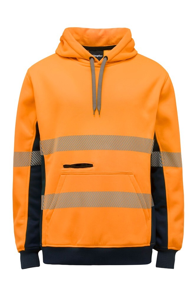 KingGee Mens Hi Vis Refelctive Pull Over Hoodie