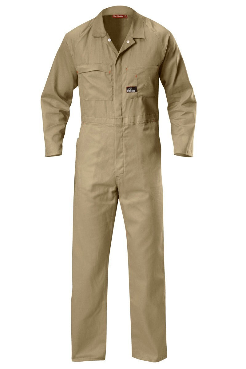 Hard Yakka Foundations Lightweight Cotton Drill Coverall Khaki
