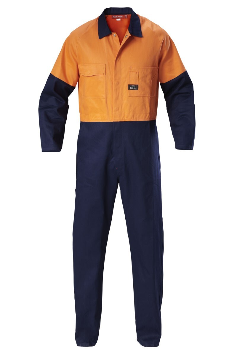 Hard Yakka Foundations Hi-Visibility Two Tone Cotton Drill Coverall