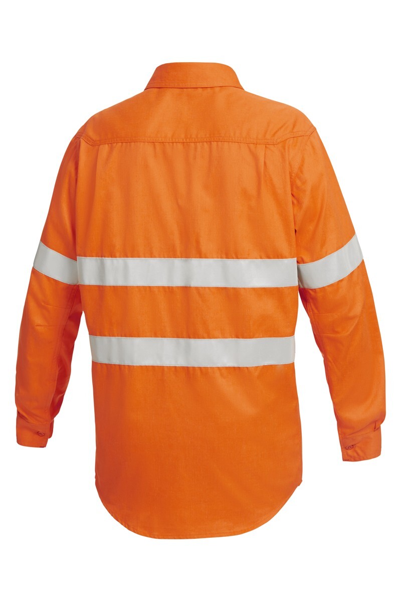 Hard Yakka Shieldtec Fr Full Hi-Visibility Closed Front Long Sleeve Shirt With Fr Tape