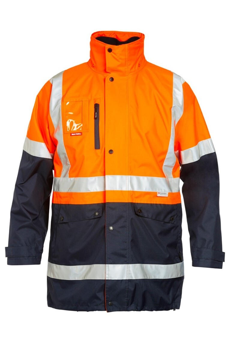 Hard Yakka Foundations Hi-Visibility 4 In 1 Two Tone Jacket With Tape