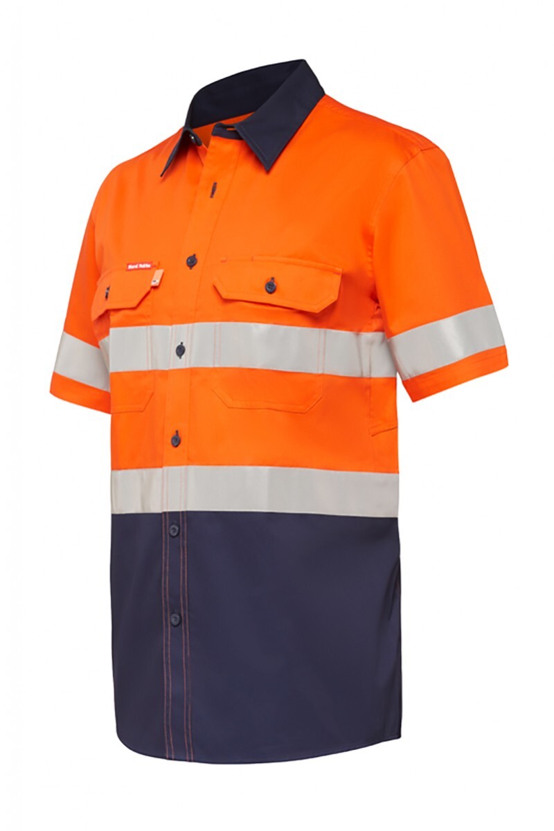 Hard Yakka Koolgear Hi-Visibility Two Tone Ventilated Short Sleeve Shirt With Tape