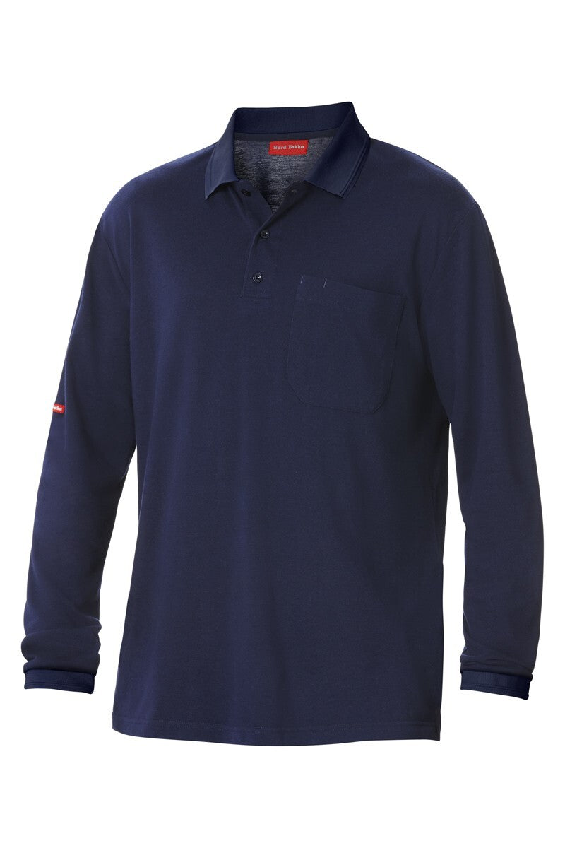Hard Yakka Foundations Pique Long Sleeve Polo