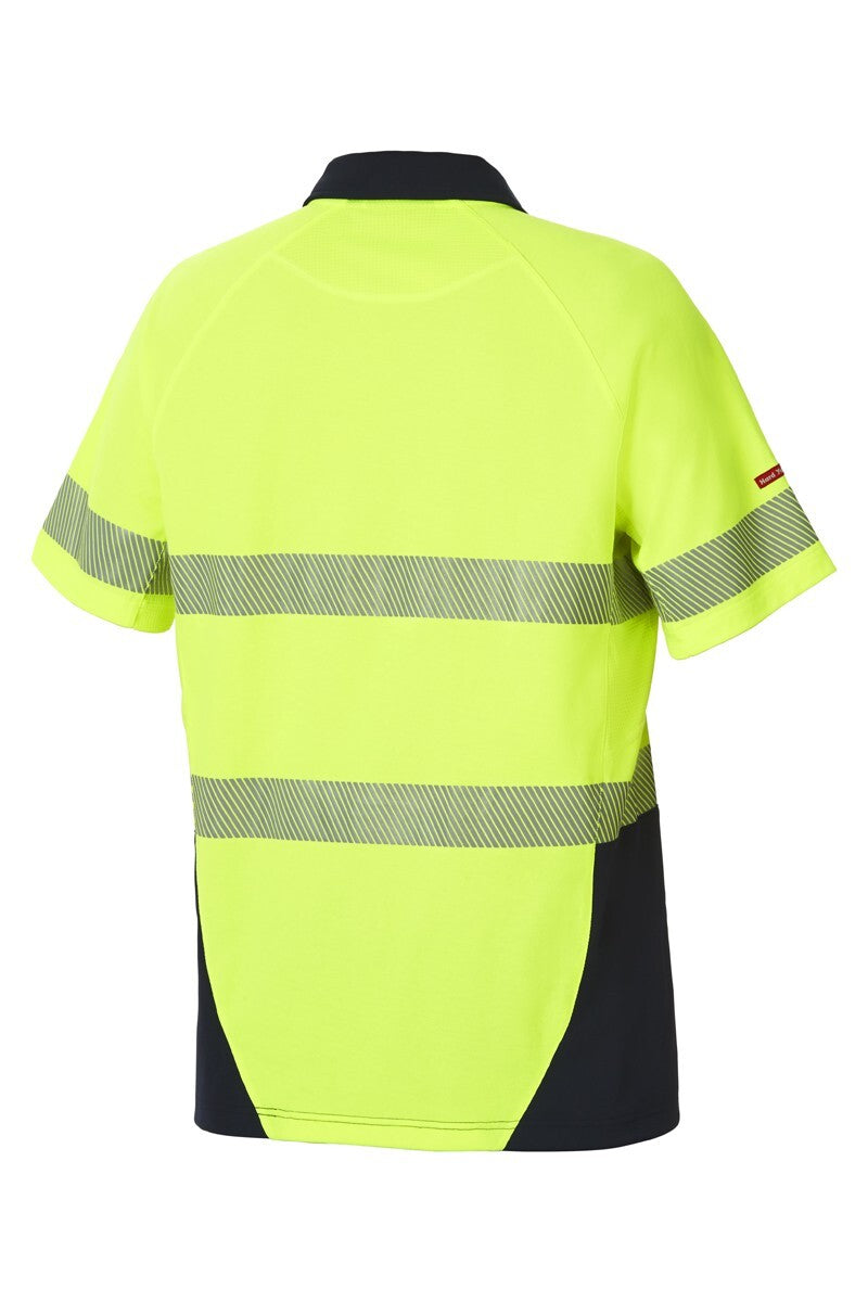 Hard Yakka Koolgear Hi-Visibility Two Tone Short Sleeve Ventilated Polo With Segmented Tape