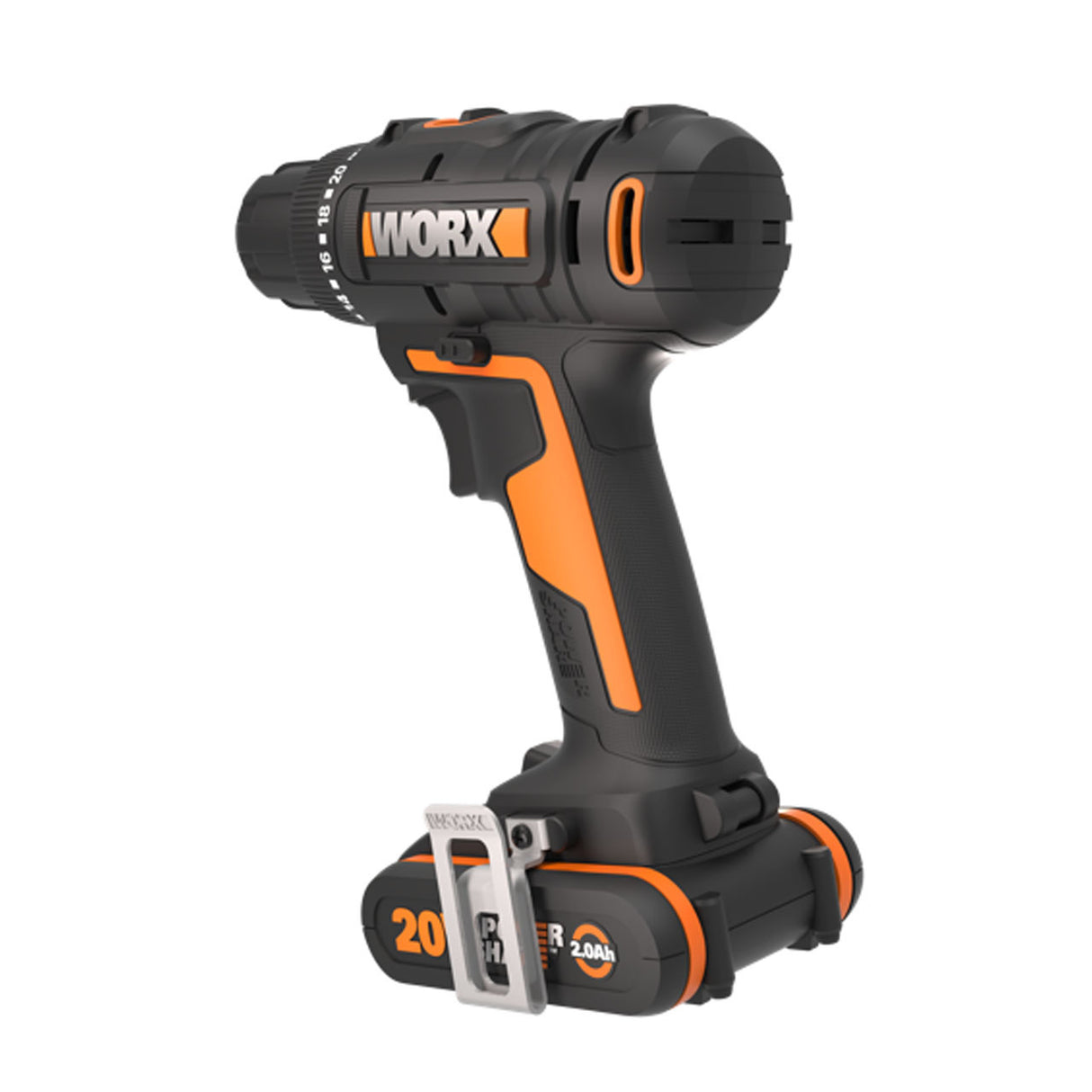 WORX 20V Cordless 10mm Drill Driver Skin w/ POWERSHARE Battery & Charger - WX100