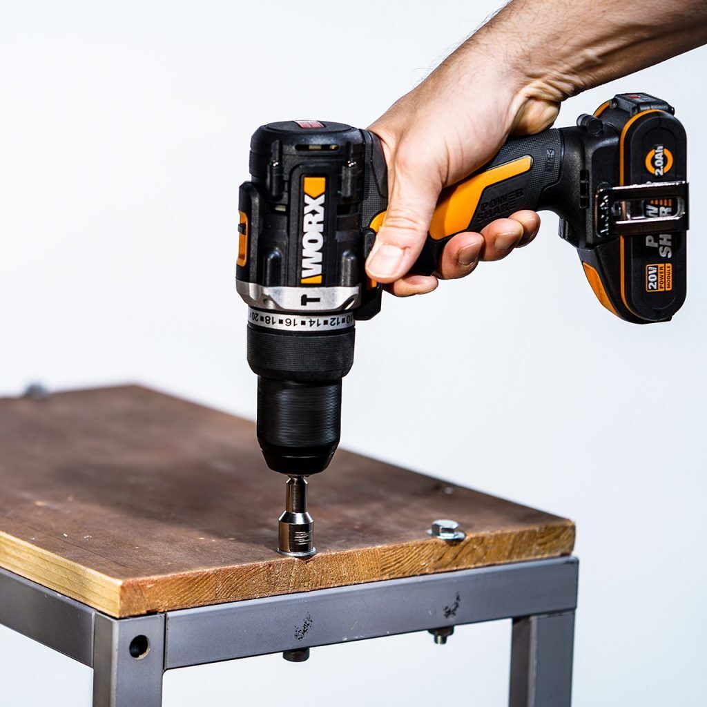 WORX 20V Cordless Brushless 13mm Hammer Drill w/ 2x POWERSHARE Battery & Charger - WX352
