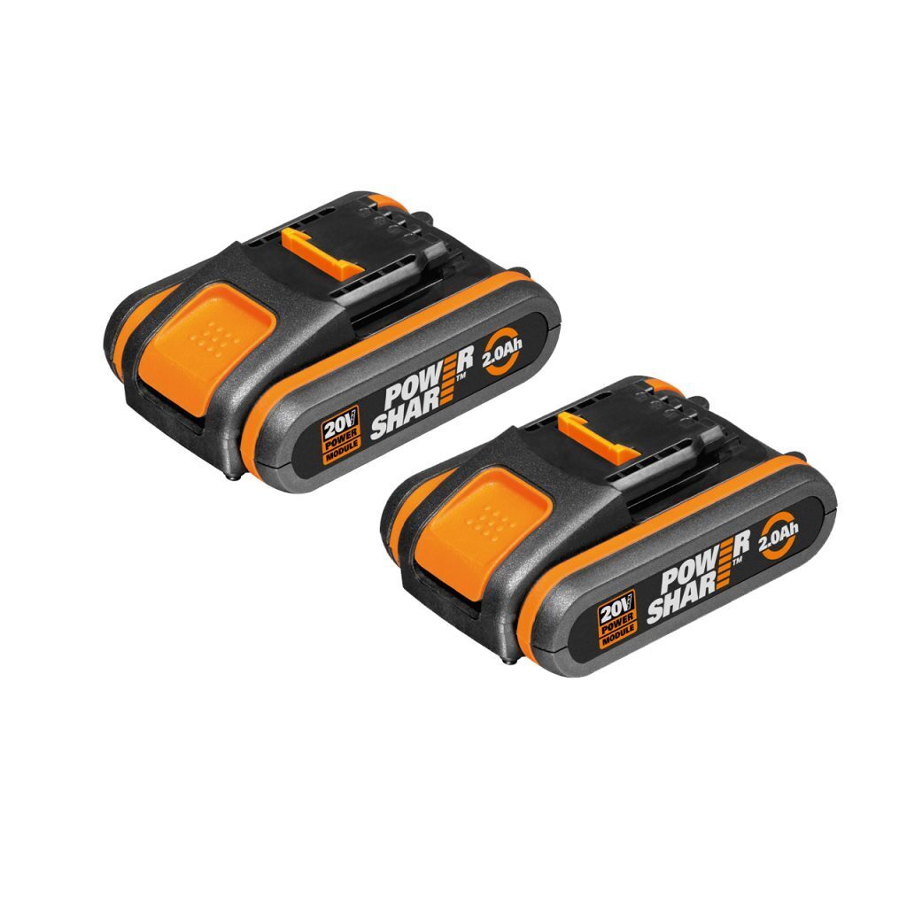 WORX 20V Cordless Brushless 60Nm Active Hammer Drill Driver w/ 2 x POWERSHARE 2Ah Batteries & 1x Charger - WX354