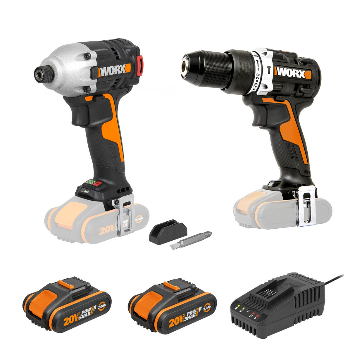 WORX 20V Brushless 2 Piece Drill / Driver Kit WXDSK
