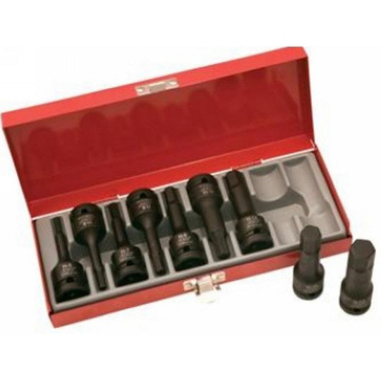 Sidchrome 9 Piece 1/2 Drive In-Hex Socket Set - Metric"