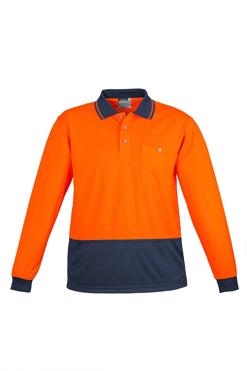 Syzmik Unisex Hi Vis Basic Spliced Polo Long Sleeve