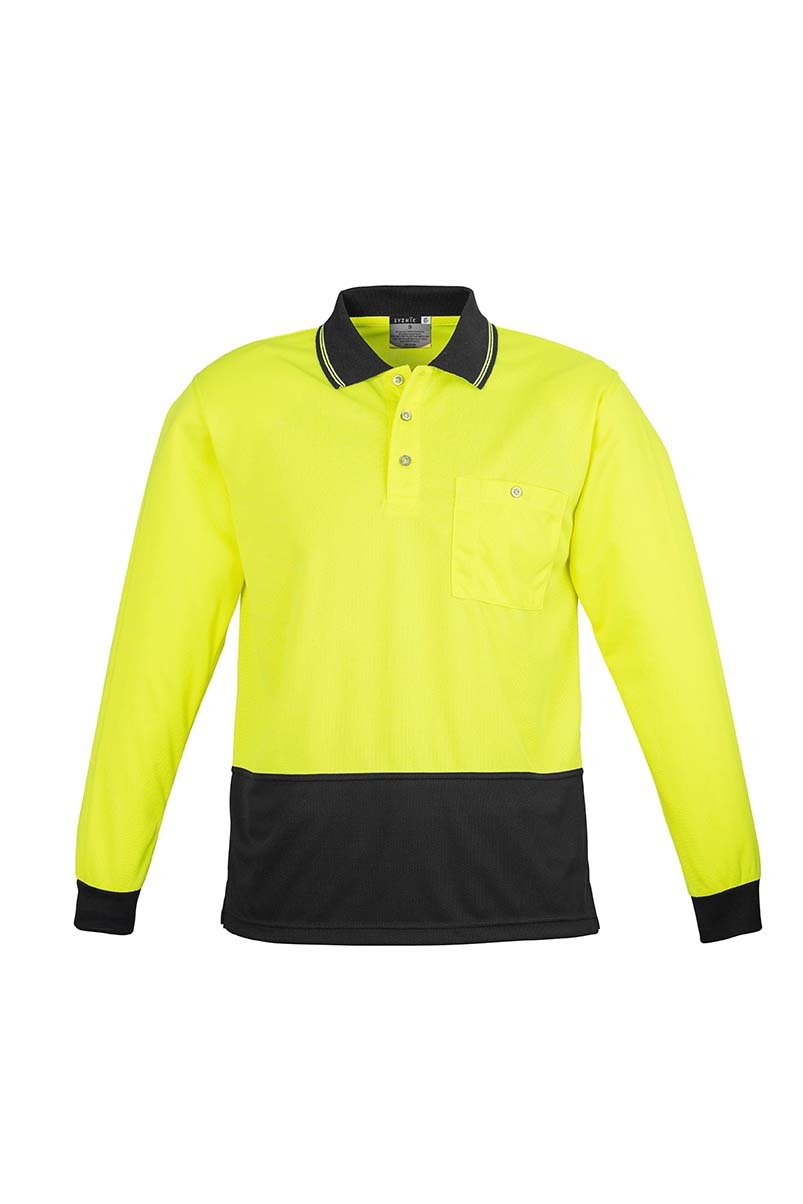 Syzmik Unisex Hi Vis Basic Spliced Polo Long Sleeve
