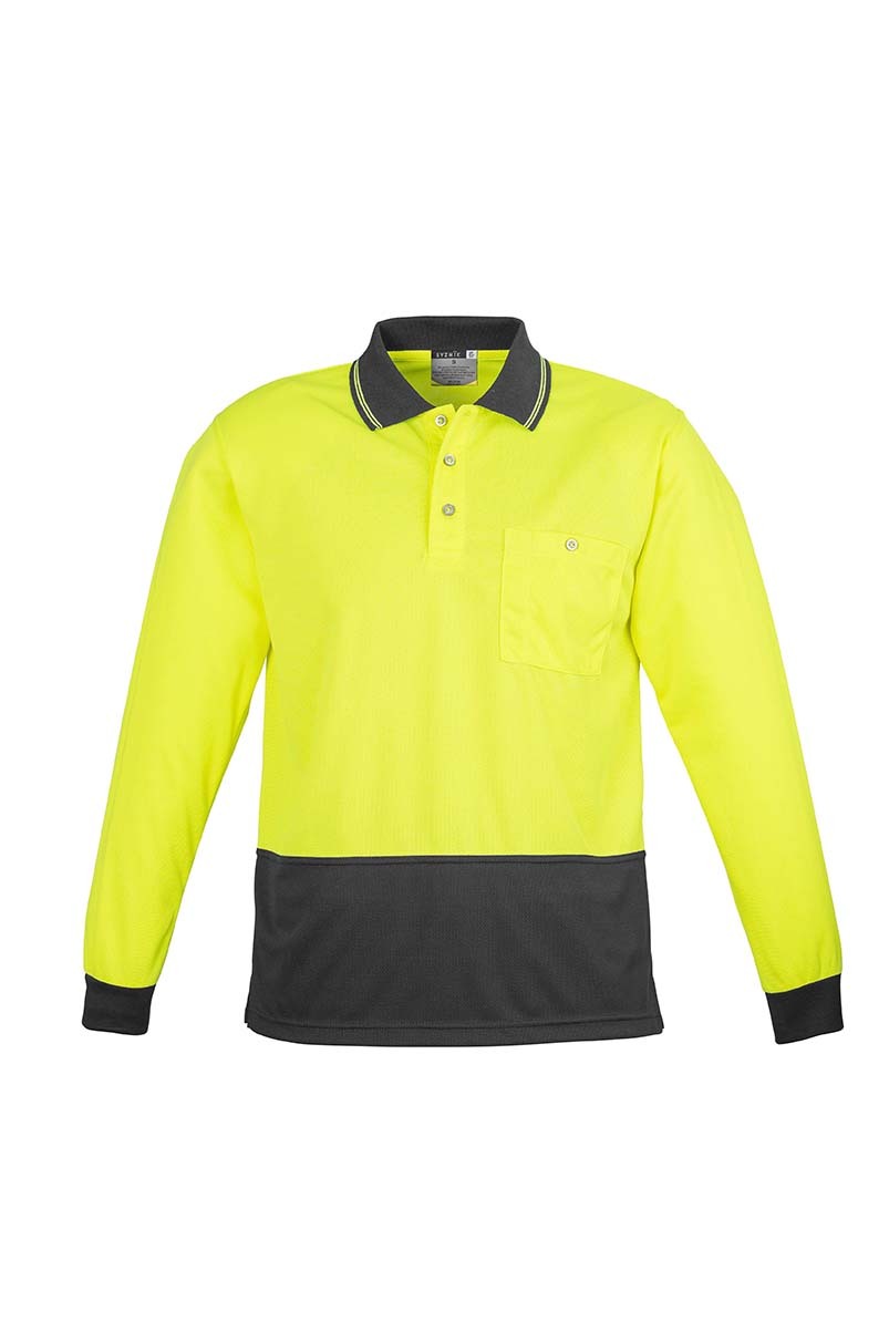 Syzmik Unisex Hi Vis Basic Spliced Polo Long Sleeve