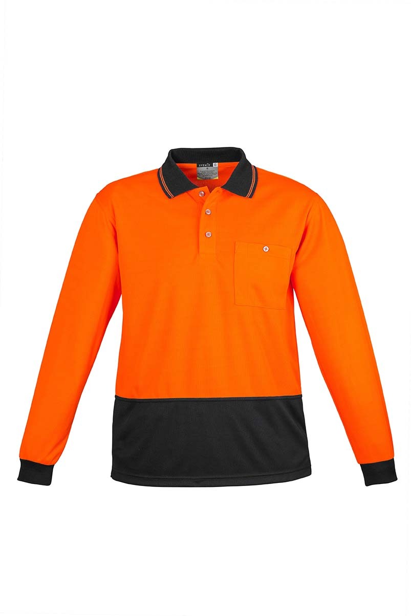 Syzmik Unisex Hi Vis Basic Spliced Polo Long Sleeve