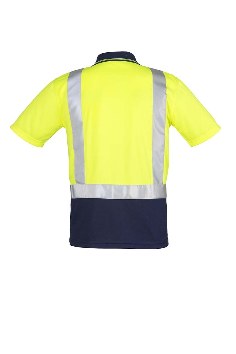 Syzmik Mens Hi Vis Spliced Polo Short Sleeve Shoulder Taped