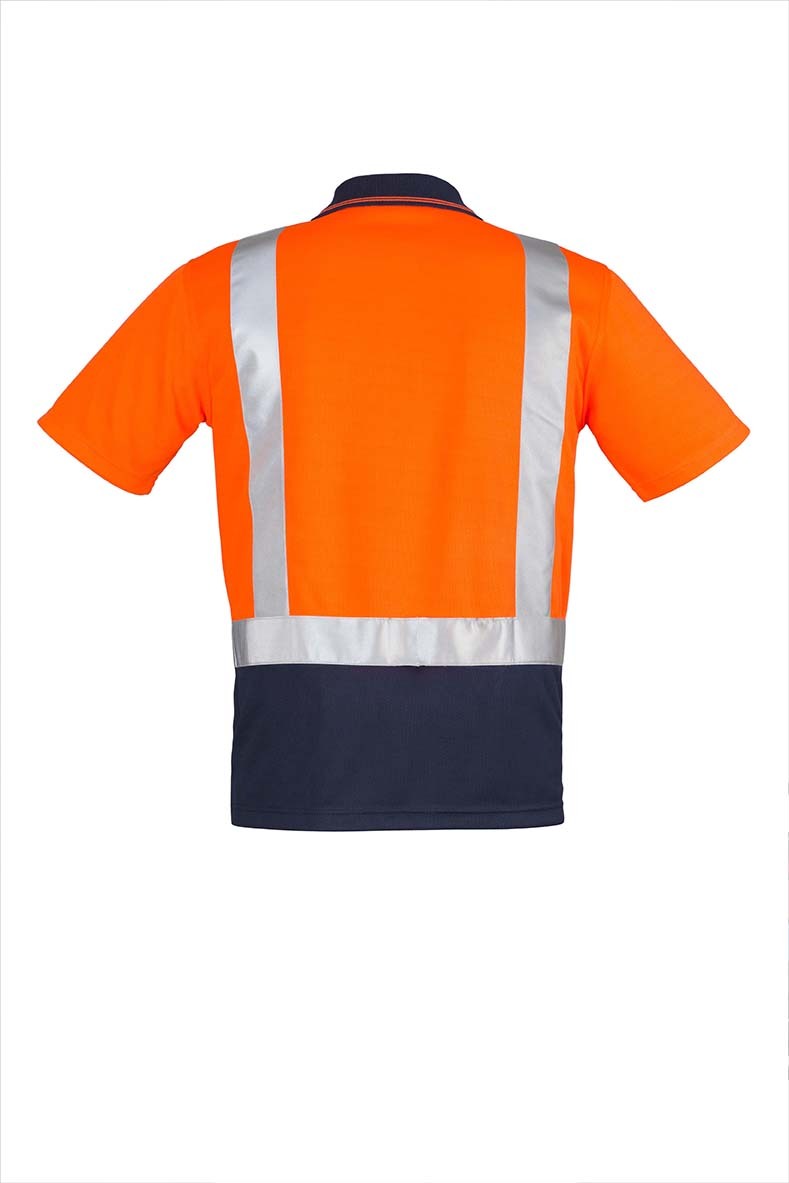 Syzmik Mens Hi Vis Spliced Polo Short Sleeve Shoulder Taped