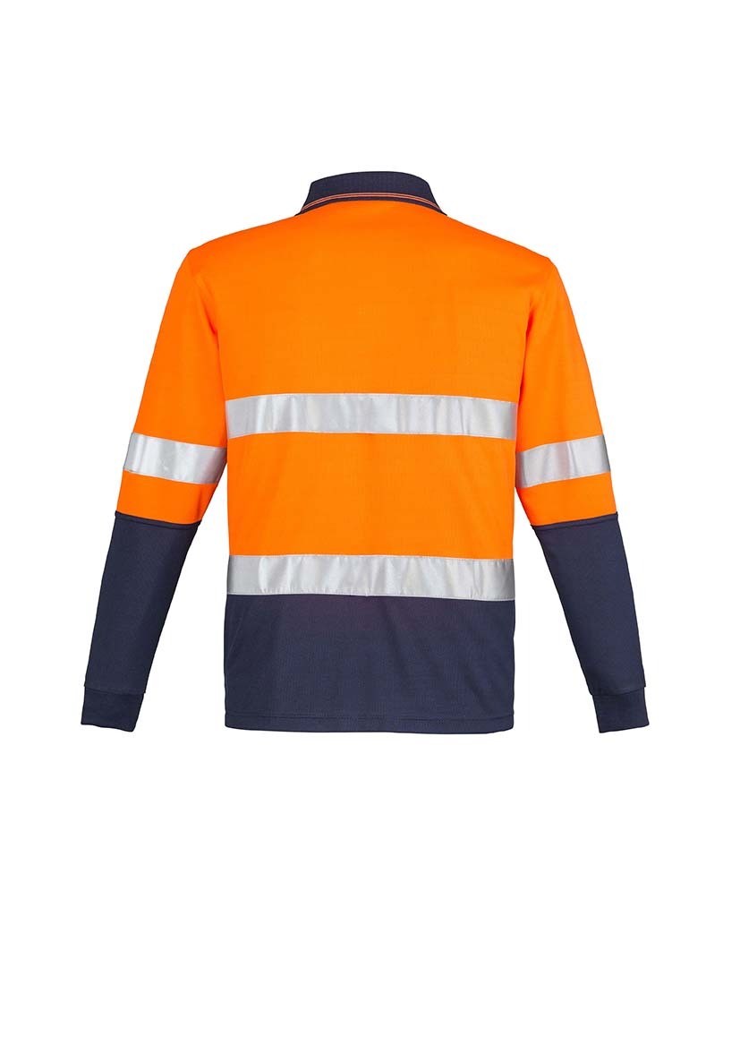 Syzmik Mens Hi Vis Spliced Polo Long Sleeve Hoop Taped