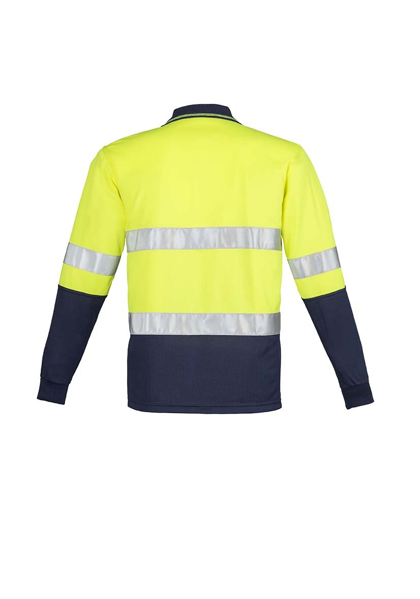 Syzmik Mens Hi Vis Spliced Polo Long Sleeve Hoop Taped
