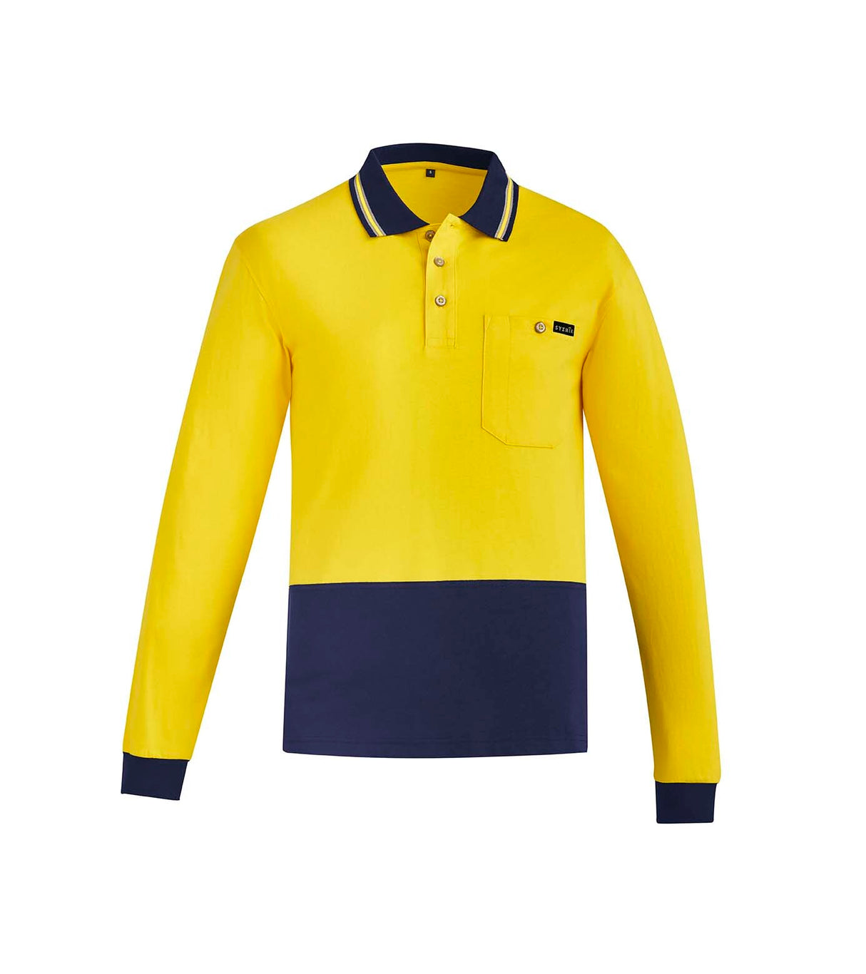 Syzmik Mens Hi Vis Cotton L/S Polo