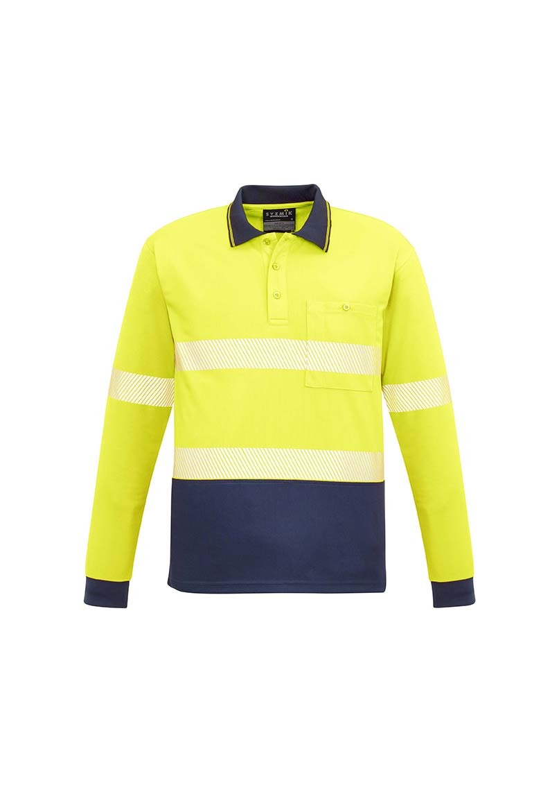 Syzmik Unisex Hi Vis Segmented L/S Polo Hoop Taped