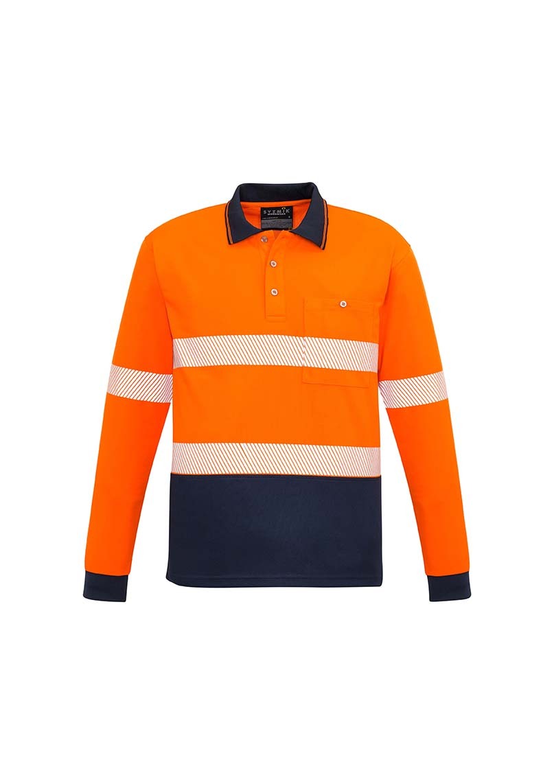 Syzmik Unisex Hi Vis Segmented L/S Polo Hoop Taped