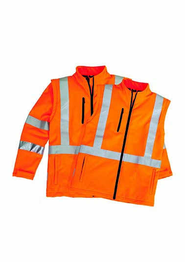 Syzmik Unisex Hi Vis 2 in 1 X Back Soft Shell Jacket