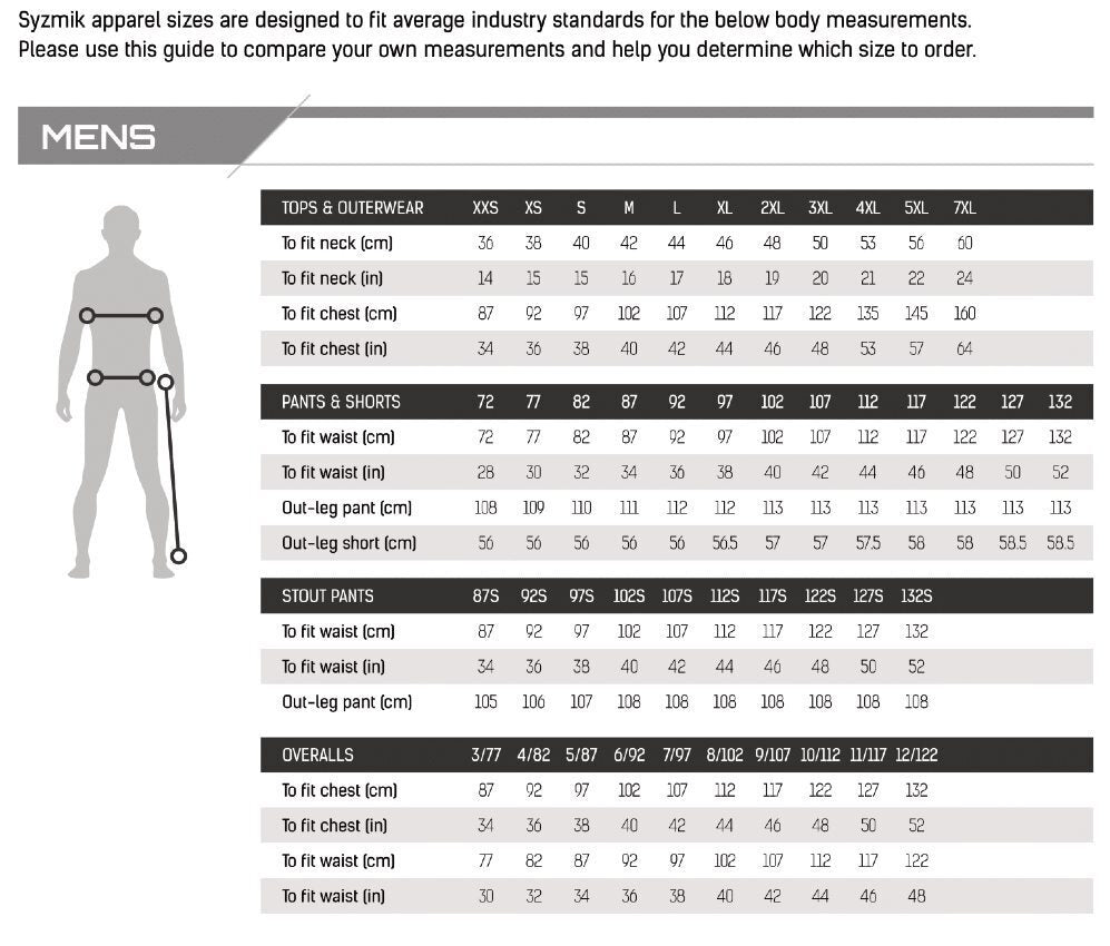 Syzmik Mens Streetworx Stretch Pant Non-Cuffed