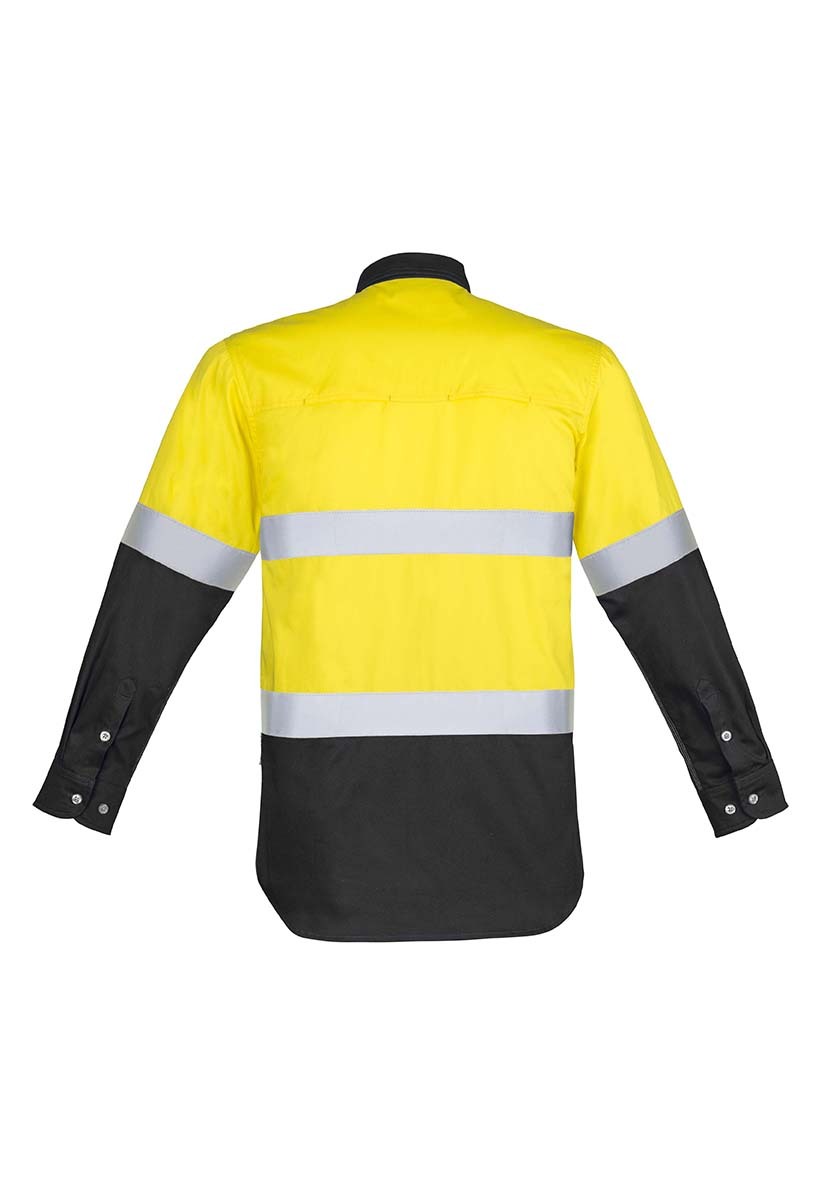 Syzmik Mens Hi Vis Spliced Industrial Shirt Hoop Taped