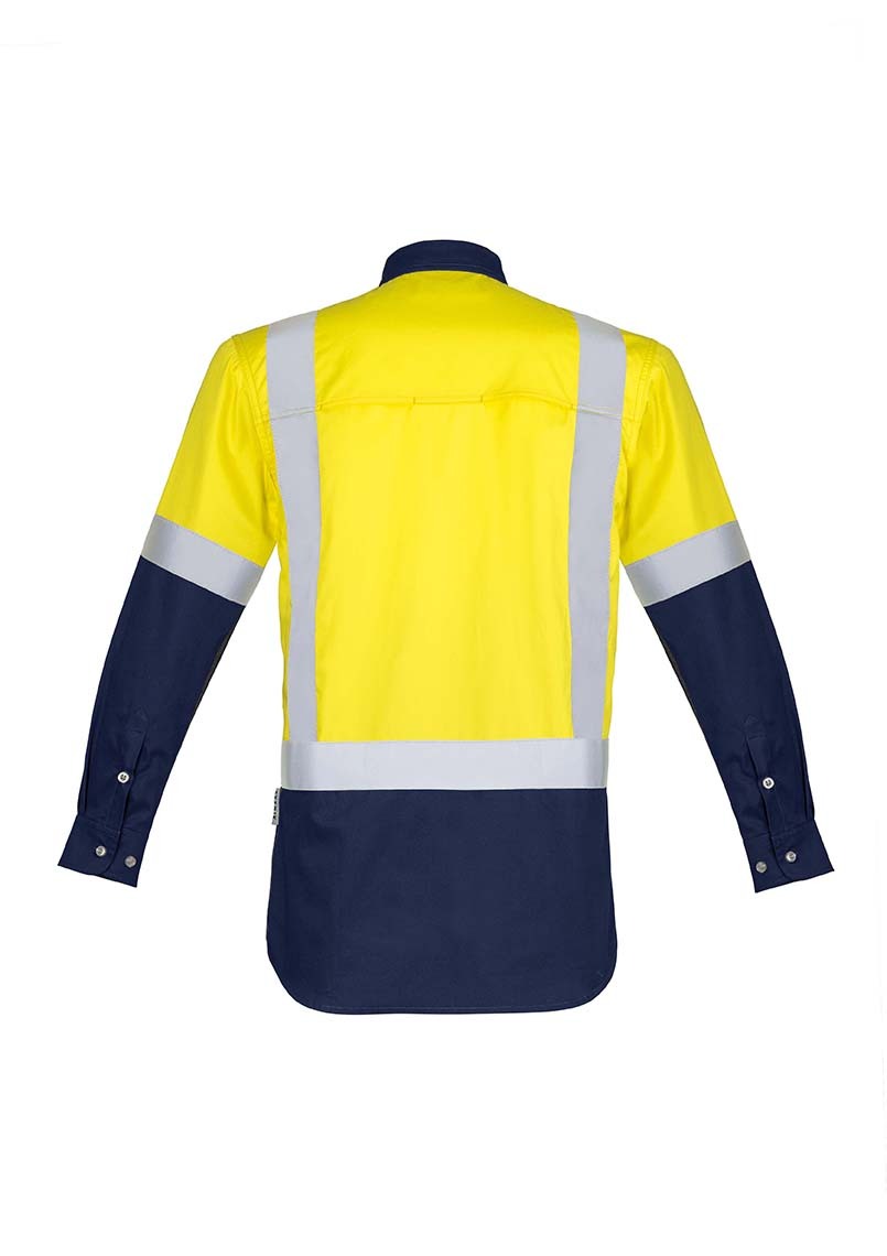 Syzmik Mens Hi Vis Spliced Industrial Shirt Shoulder Taped
