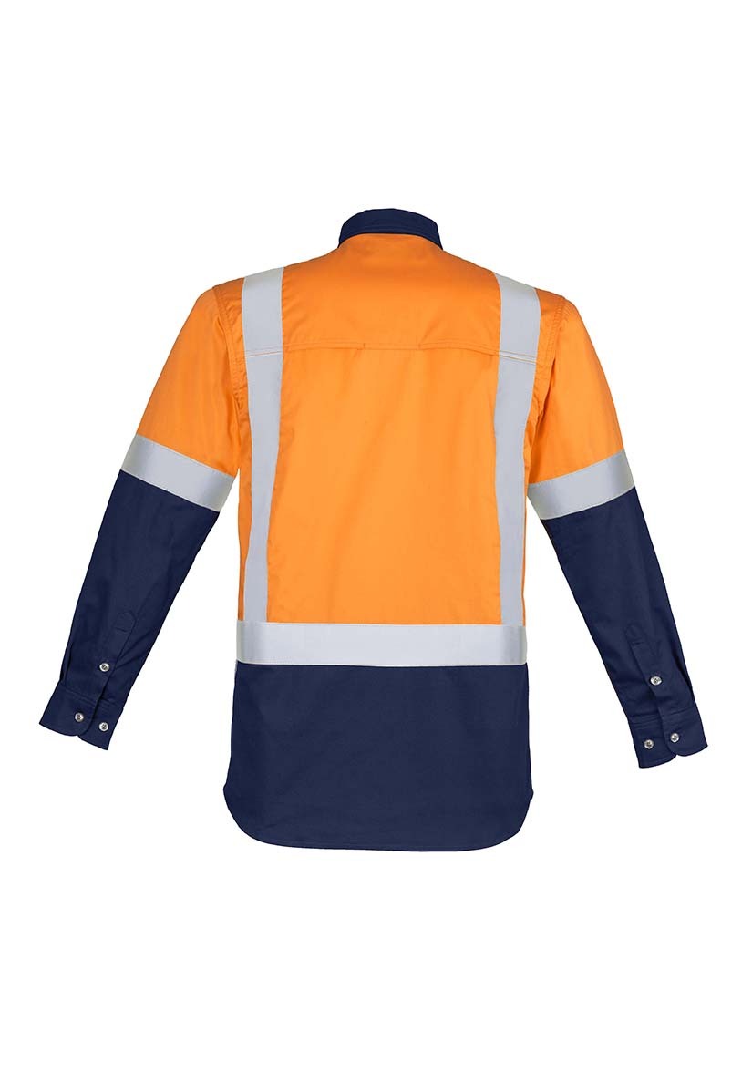Syzmik Mens Hi Vis Spliced Industrial Shirt Shoulder Taped