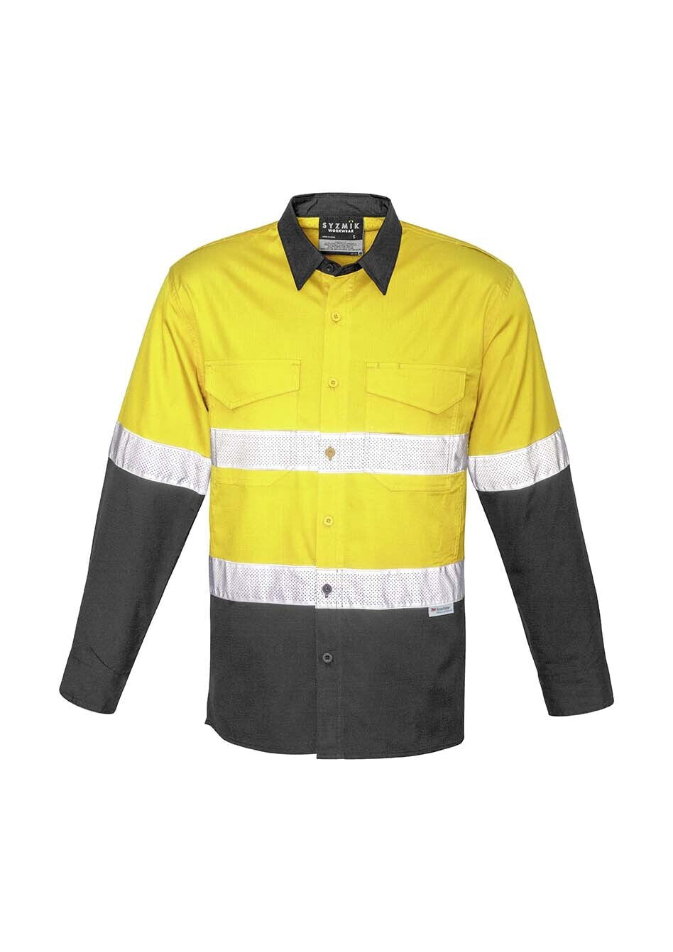 Syzmik Mens Rugged Cooling Taped Hi Vis Spliced Shirt