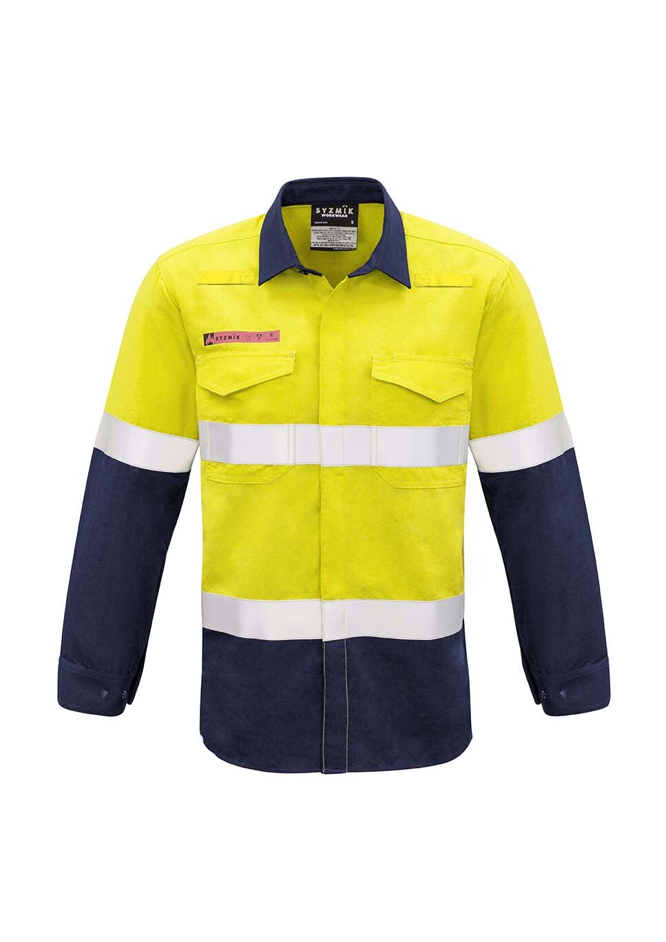 Syzmik Mens FR Hooped Taped Spliced Shirt