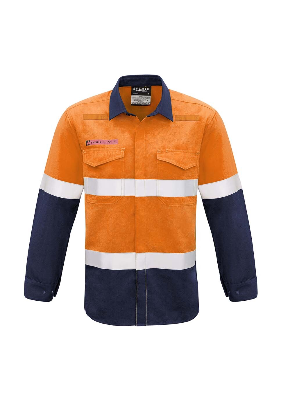 Syzmik Mens FR Hooped Taped Spliced Shirt