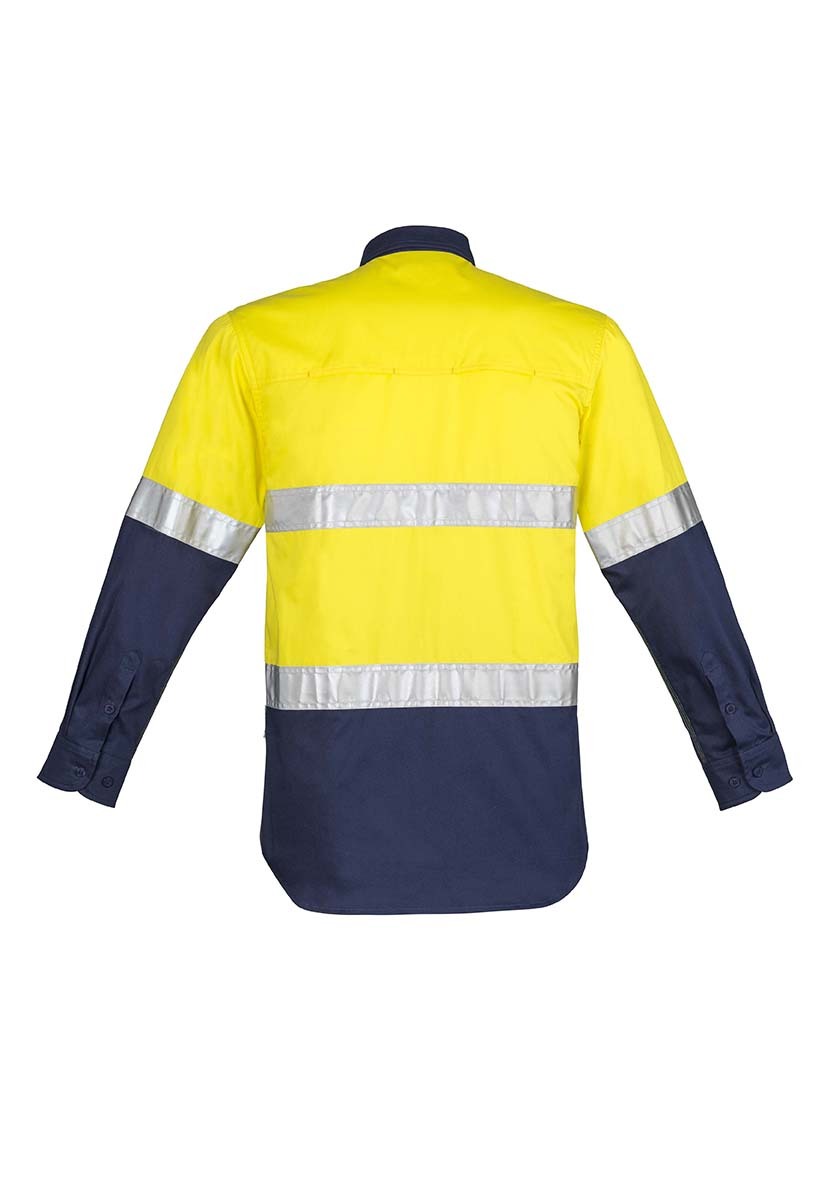Syzmik Mens Hi Vis Closed Front L/S Shirt Hoop Taped