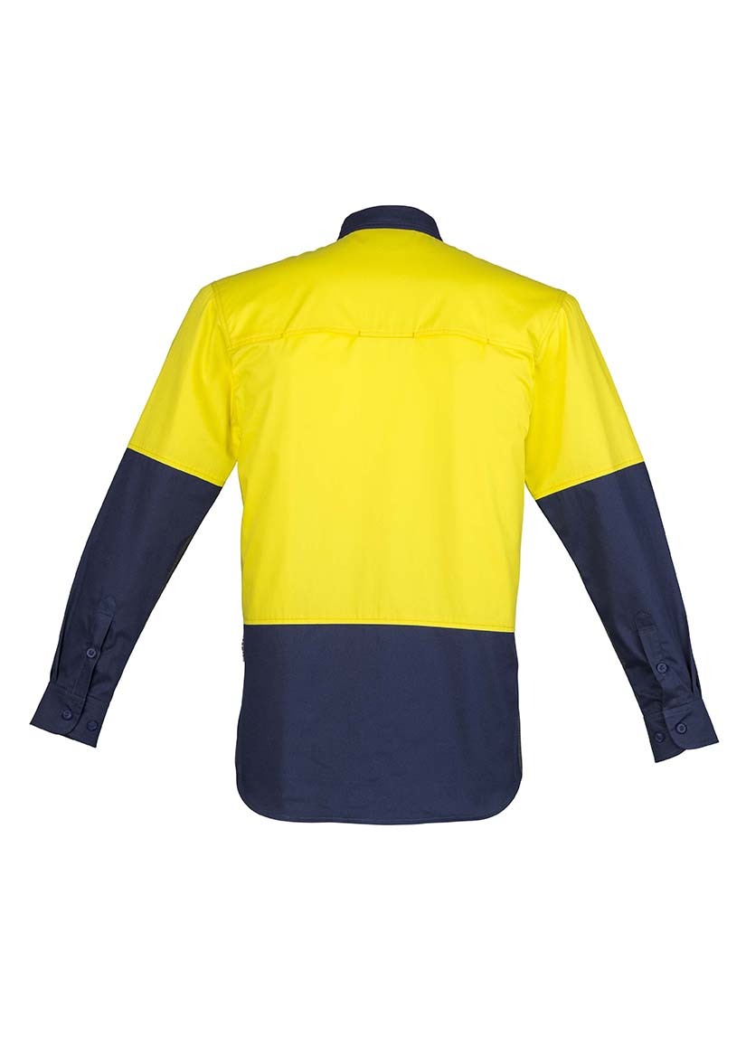 Syzmik Mens Hi Vis Closed Front L/S Shirt