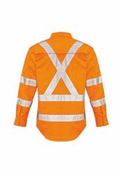 Syzmik Mens Hi Vis X Back Taped Shirt