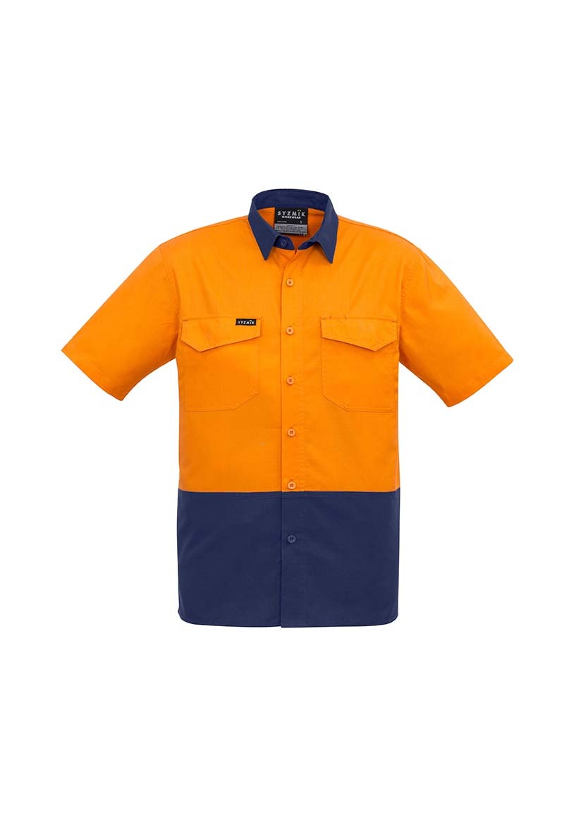 Syzmik Mens Rugged Cooling Hi Vis Spliced S/S Shirt