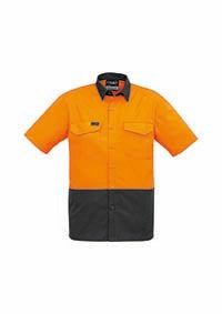 Syzmik Mens Rugged Cooling Hi Vis Spliced S/S Shirt
