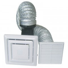 Header Box Fan With 100mm Side Outlet Complete With 3m Duct & Grille