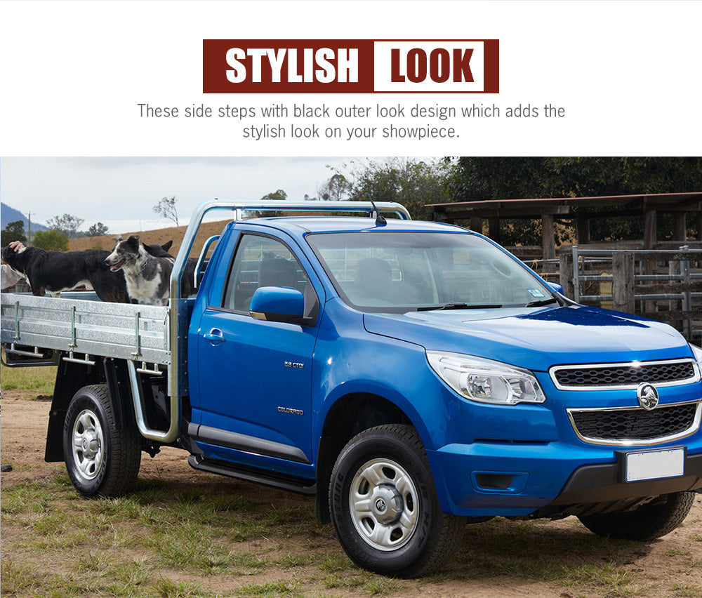 SAN HIMA Pair Side Steps Running Boards For Holden Colorado Single Cab 2012 - 2020