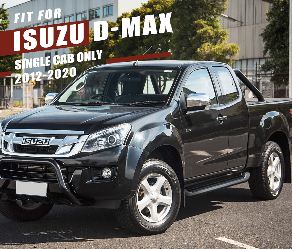 SAN HIMA Pair Side Steps Running Boards For Isuzu D-max Single Cab 2012- 2020 Black