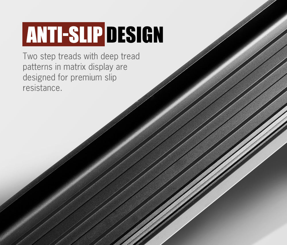 SAN HIMA Pair Side Steps Running Boards For Isuzu D-max Single Cab 2012- 2020 Black