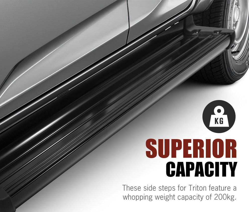 SAN HIMA Side Steps for Mitsubishi Triton MQ 2015 - On Dual Cab