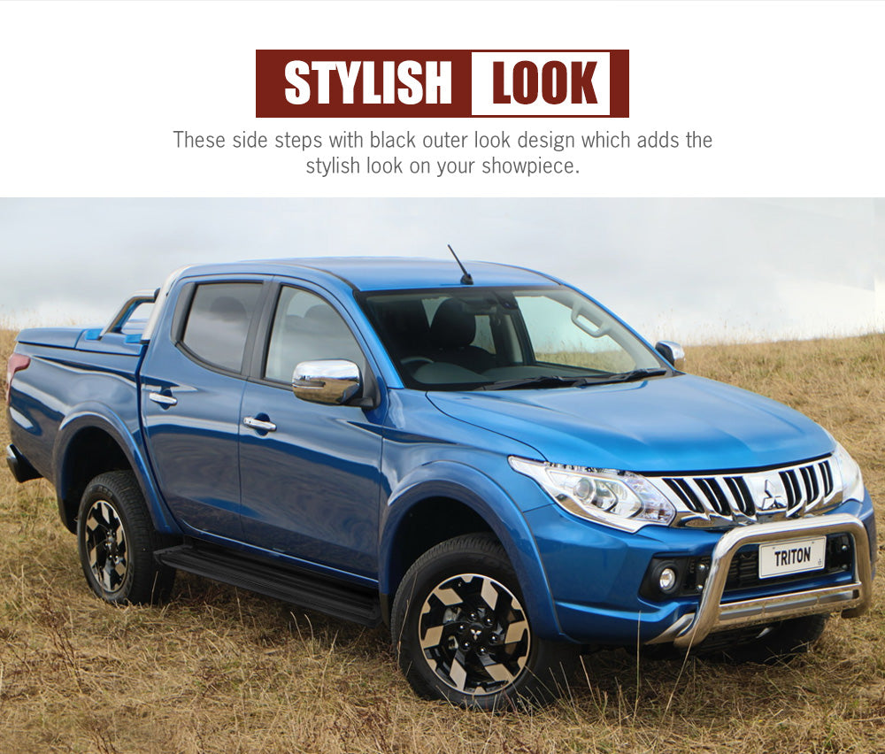 SAN HIMA Side Steps for Mitsubishi Triton MQ 2015 - On Dual Cab