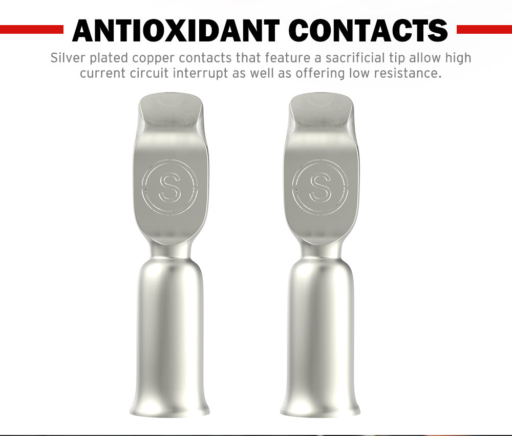 Atem Power 50Pcs Red Anderson Style Plug Connectors 50 AMP 6AWG DC Power 12-24V