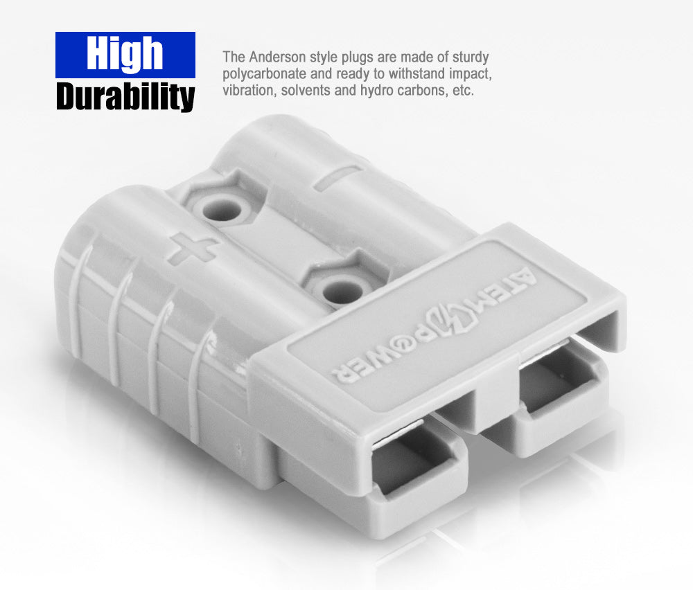 ATEM POWER 50Pcs Anderson Style Plug Connectors 50AMP 12-24V 6AWG