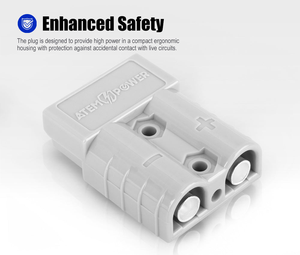 ATEM POWER 50Pcs Anderson Style Plug Connectors 50AMP 12-24V 6AWG