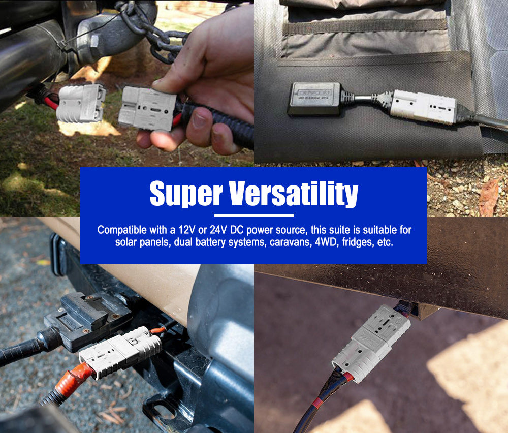 ATEM POWER 50Pcs Anderson Style Plug Connectors 50AMP 12-24V 6AWG