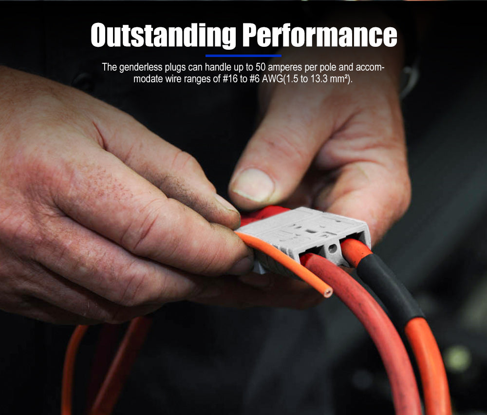 ATEM POWER 20Pcs Anderson Style Plug Connectors 50AMP 12-24V 6AWG